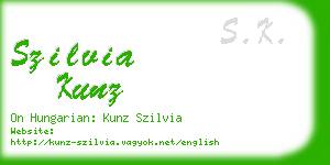 szilvia kunz business card